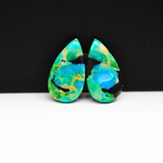 Mohave Buffalo composite pair 21x12x3mm 13ct pear cabochon Kingman - photo 2