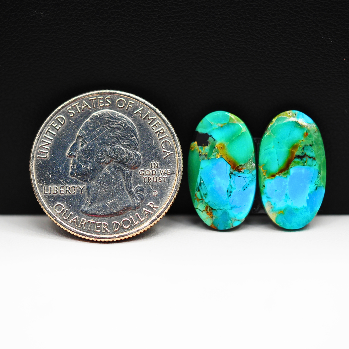 Mohave Buffalo composite pair 19x11x3mm 10ct oval cabochon Kingman - photo 1