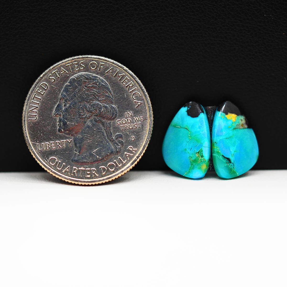 Mohave Buffalo composite pair 14x9x3mm 5ct freeform cabochon Kingman - photo 1