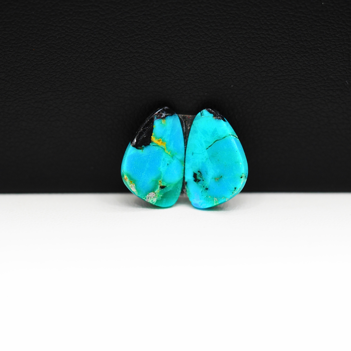 Mohave Buffalo composite pair 14x9x3mm 5ct freeform cabochon Kingman - photo 3