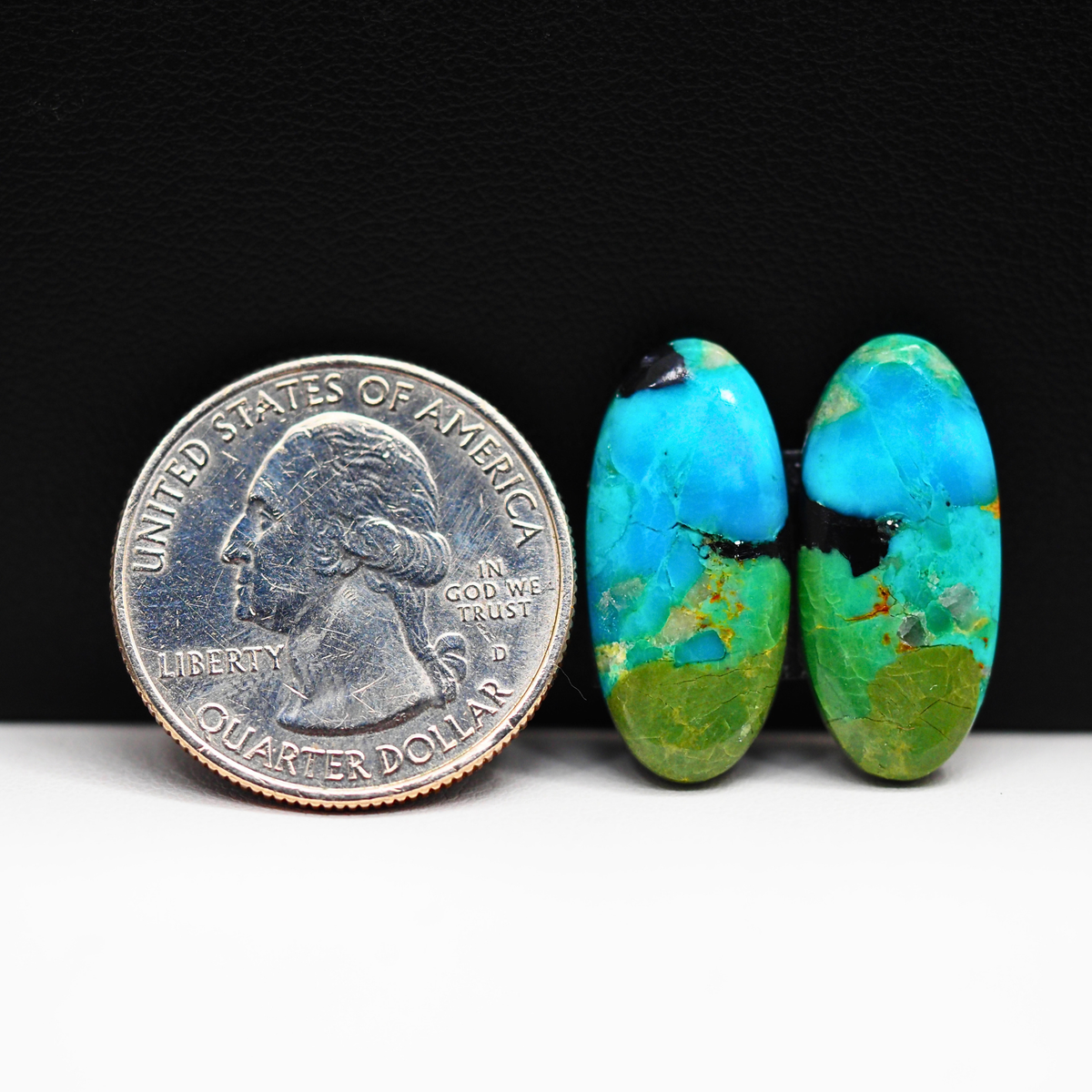 Mohave Buffalo composite pair 23x11x3mm 14ct oval cabochon Kingman - photo 1
