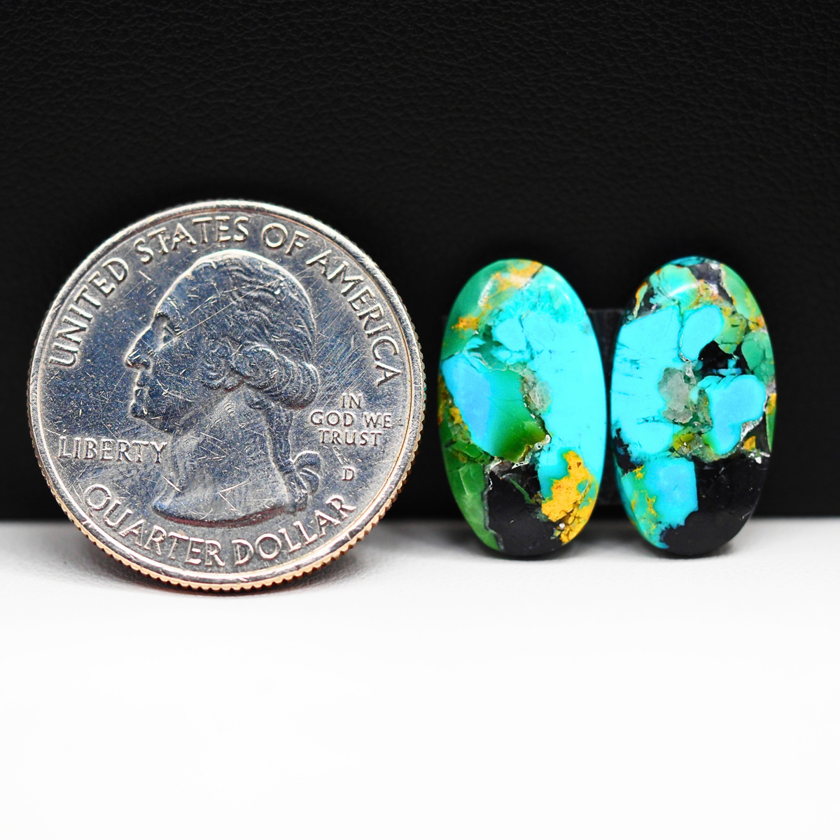 Mohave Buffalo composite pair 18x10x3mm 9.5ct oval cabochon Kingman - photo 1
