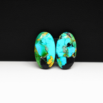 Mohave Buffalo composite pair 18x10x3mm 9.5ct oval cabochon Kingman - photo 2