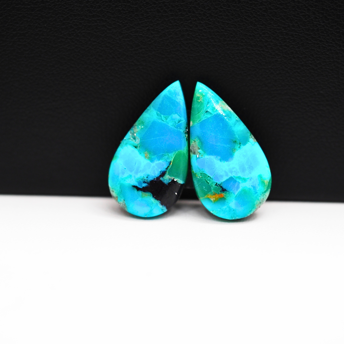Mohave Buffalo composite pair 22x11x3mm 14ct pear cabochon Kingman - photo 2