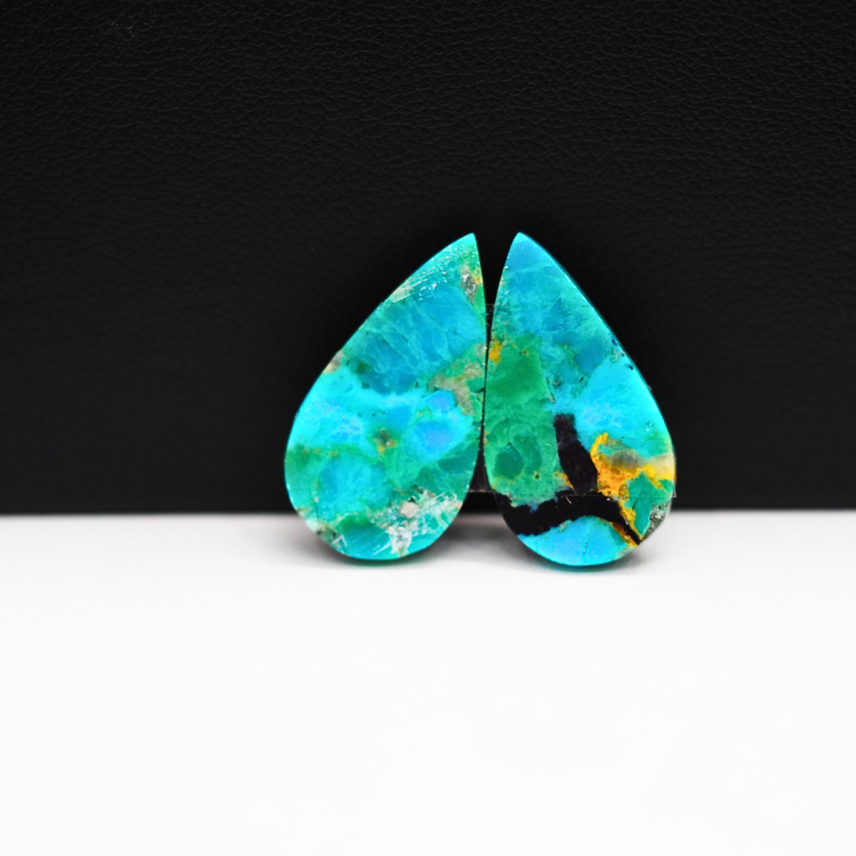 Mohave Buffalo composite pair 22x11x3mm 14ct pear cabochon Kingman - photo 3