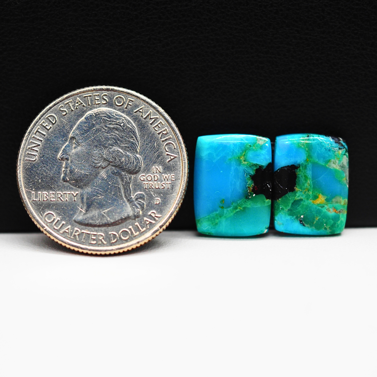 Mohave Buffalo composite pair 14x11x3mm 10.5ct cushion cabochon Kingman - photo 1