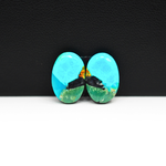 Mohave Buffalo composite pair 14x10x3mm 8ct oval cabochon Kingman - photo 2