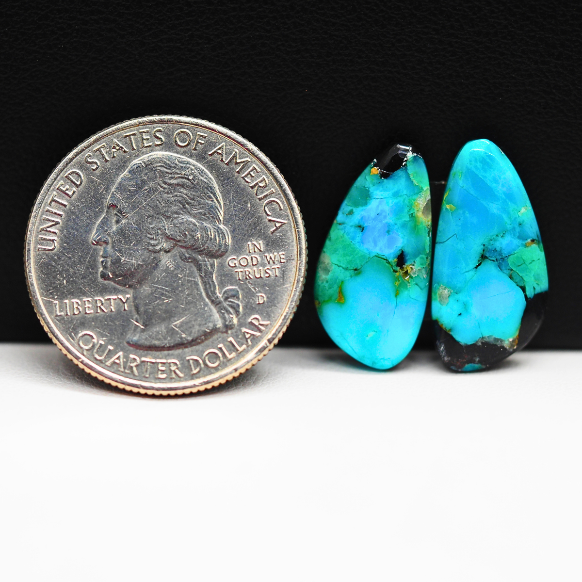 Mohave Buffalo composite pair 19x10x3mm 9ct freeform cabochon Kingman - photo 1