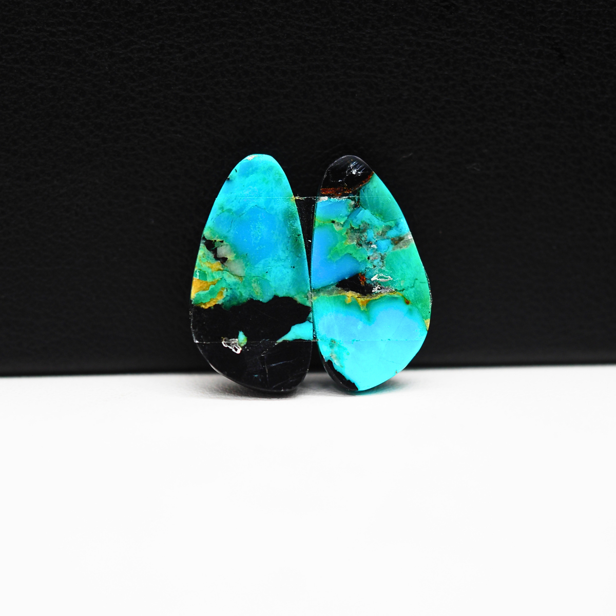 Mohave Buffalo composite pair 19x10x3mm 9ct freeform cabochon Kingman - photo 3