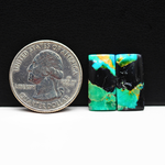 Mohave Buffalo composite pair 18x9x3mm 9.5ct baguette cabochon Kingman - photo 1