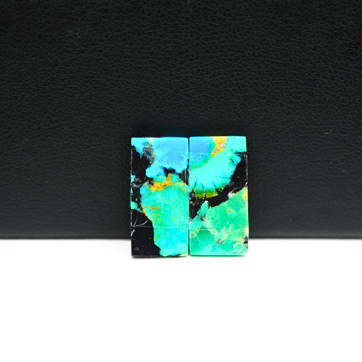 Mohave Buffalo composite pair 18x9x3mm 9.5ct baguette cabochon Kingman - photo 3