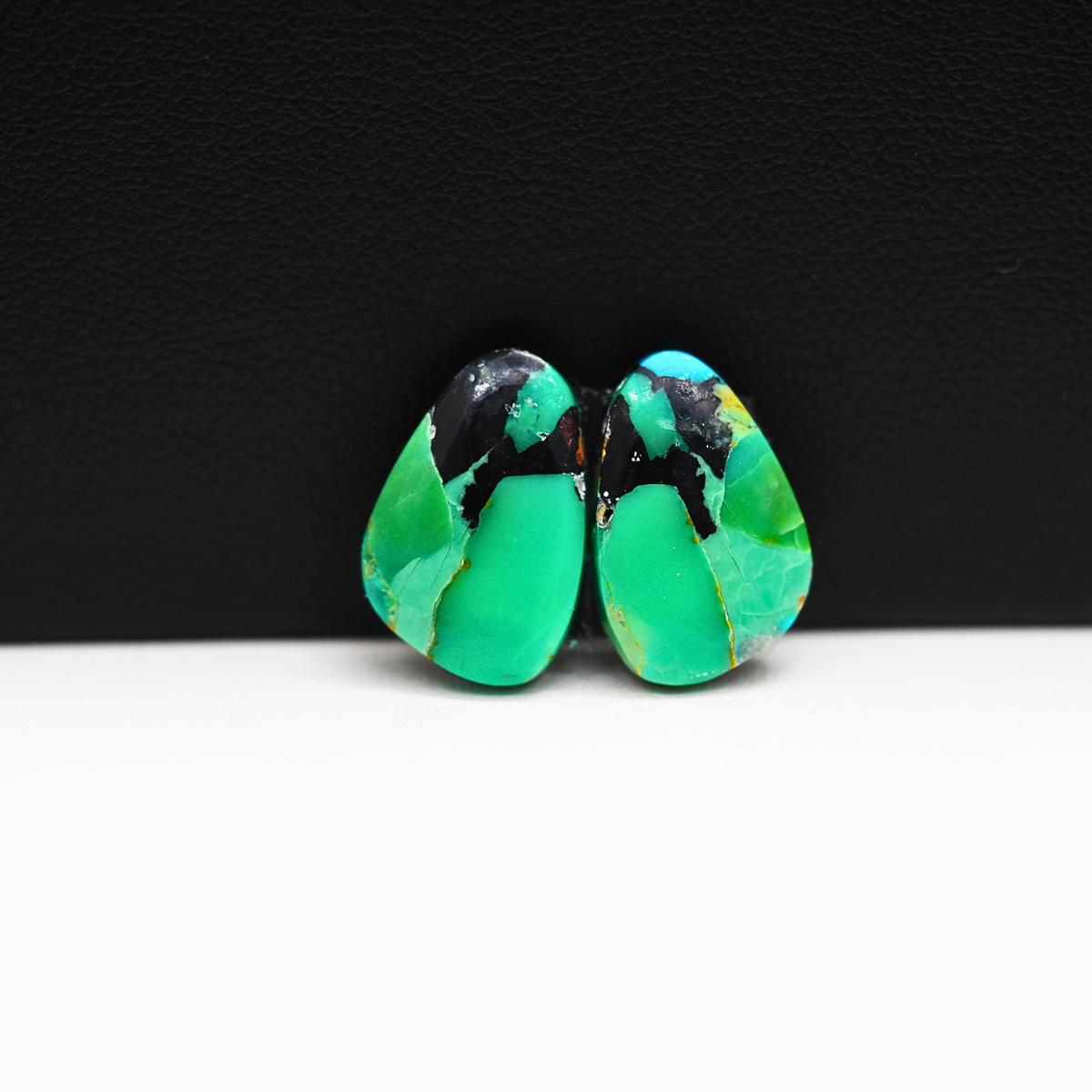 Mohave Buffalo composite pair 15x10x3mm 8ct freeform cabochon Kingman - photo 2