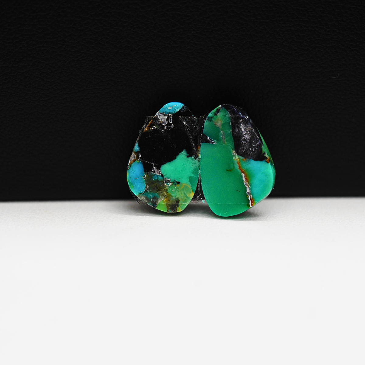 Mohave Buffalo composite pair 15x10x3mm 8ct freeform cabochon Kingman - photo 3