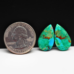Mohave Buffalo composite pair 20x12x3mm 13ct pear cabochon Kingman - photo 1