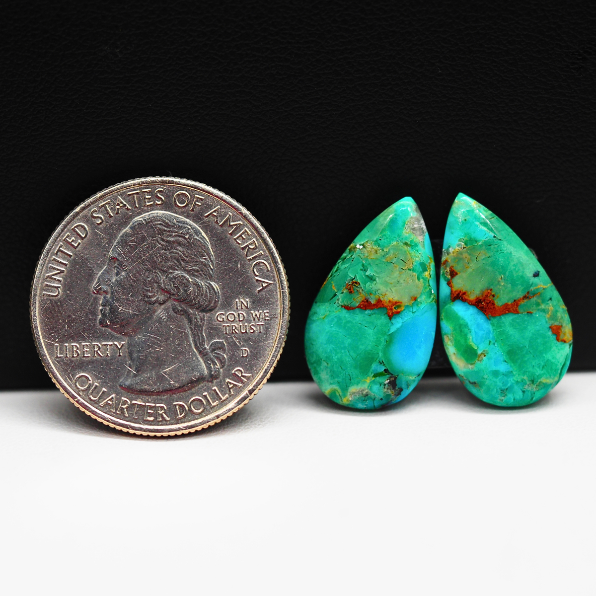 Mohave Buffalo composite pair 20x12x3mm 13ct pear cabochon Kingman - photo 1