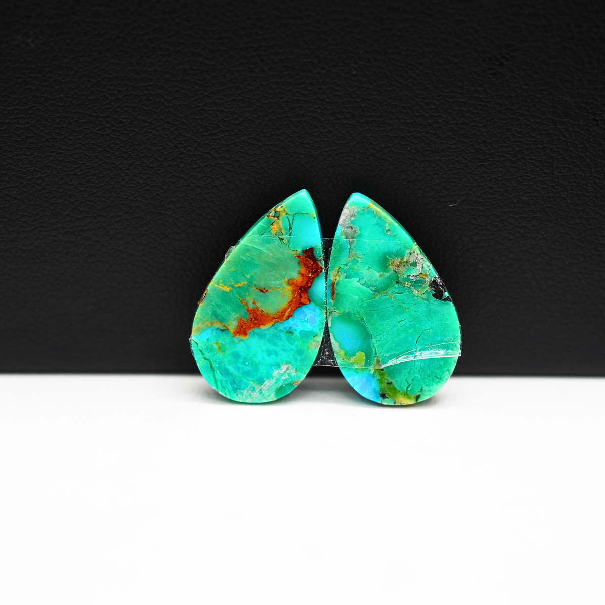 Mohave Buffalo composite pair 20x12x3mm 13ct pear cabochon Kingman - photo 3