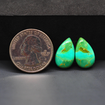 Mohave Mojave turquoise composite pair 17x11x3mm 9ct pear cabochon Kingman - photo 1