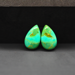 Mohave Mojave turquoise composite pair 17x11x3mm 9ct pear cabochon Kingman - photo 2