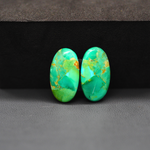 Mohave Mojave turquoise composite pair 20x11x3mm 12.5ct oval cabochon Kingman - photo 2
