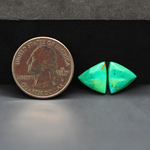 Mohave Mojave turquoise composite pair 12x12x3mm 6ct trillion cabochon Kingman - photo 1