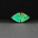 Mohave Mojave turquoise composite pair 12x12x3mm 6ct trillion cabochon Kingman - photo 3