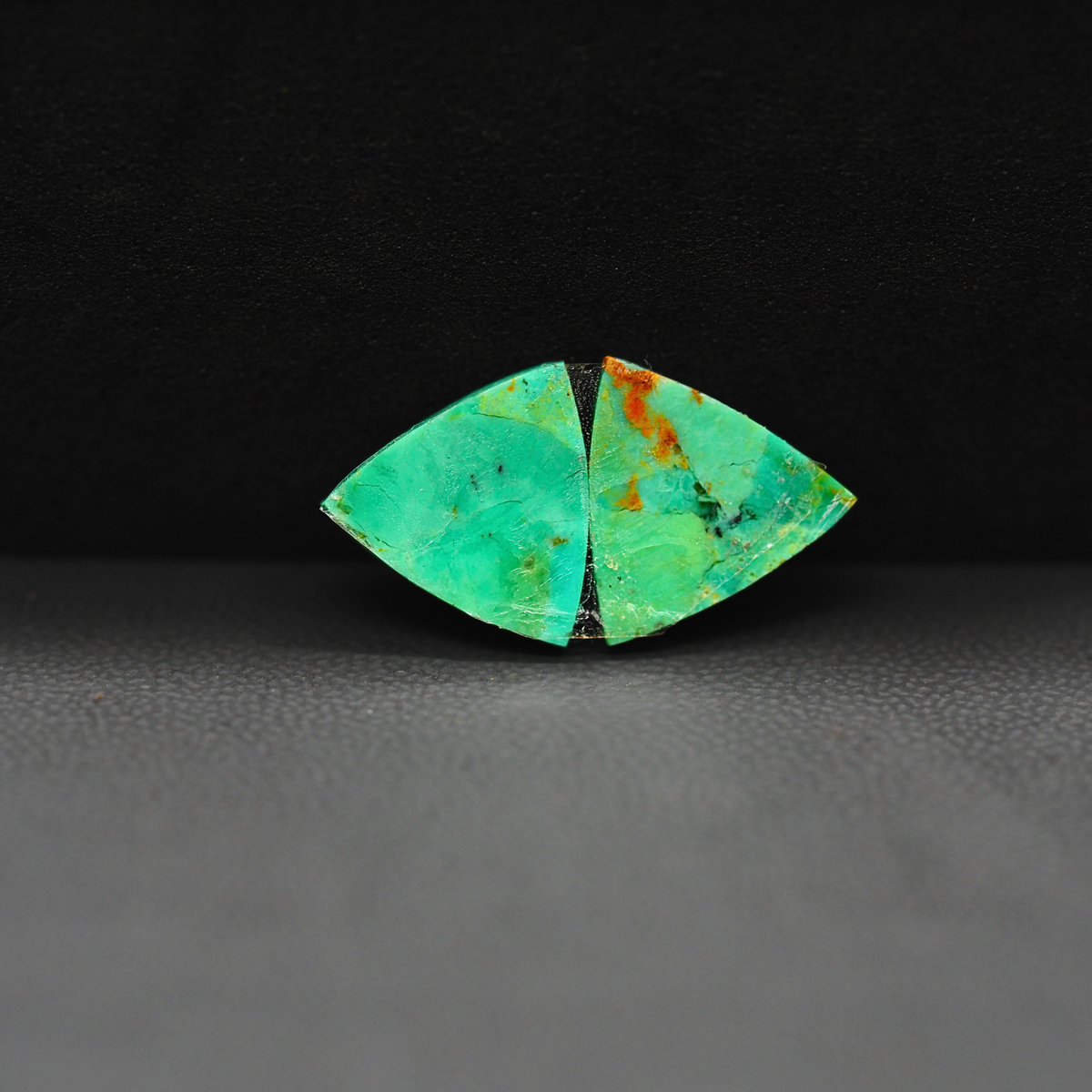 Mohave Mojave turquoise composite pair 12x12x3mm 6ct trillion cabochon Kingman - photo 3