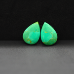 Mohave Mojave turquoise composite pair 15x10x3mm 6ct pear cabochon Kingman - photo 2
