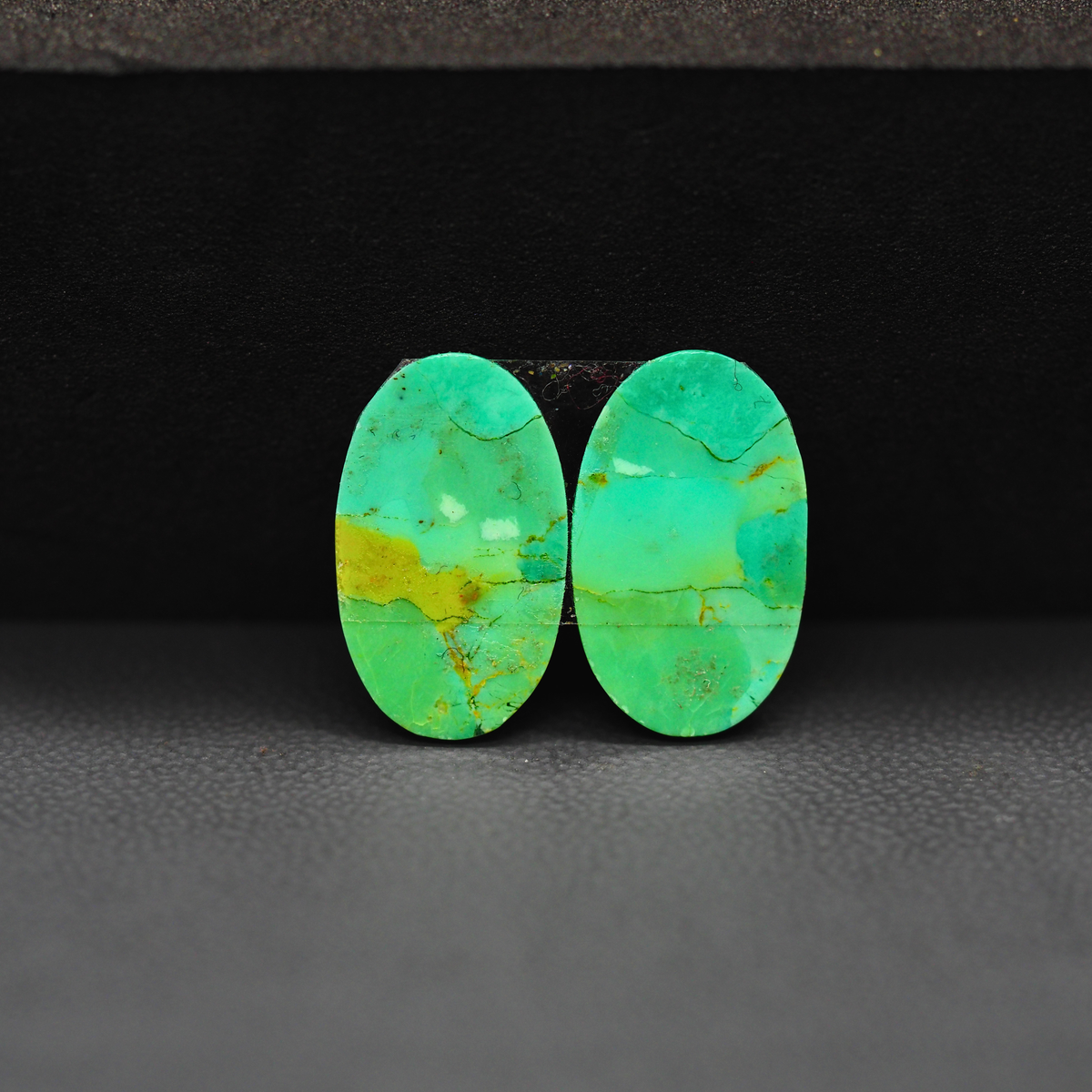 Mohave Mojave turquoise composite pair 17x10x3mm 8ct oval cabochon Kingman - photo 3