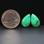 Mohave Mojave turquoise composite pair 17x11x3mm 9.5ct pear cabochon Kingman - photo 1