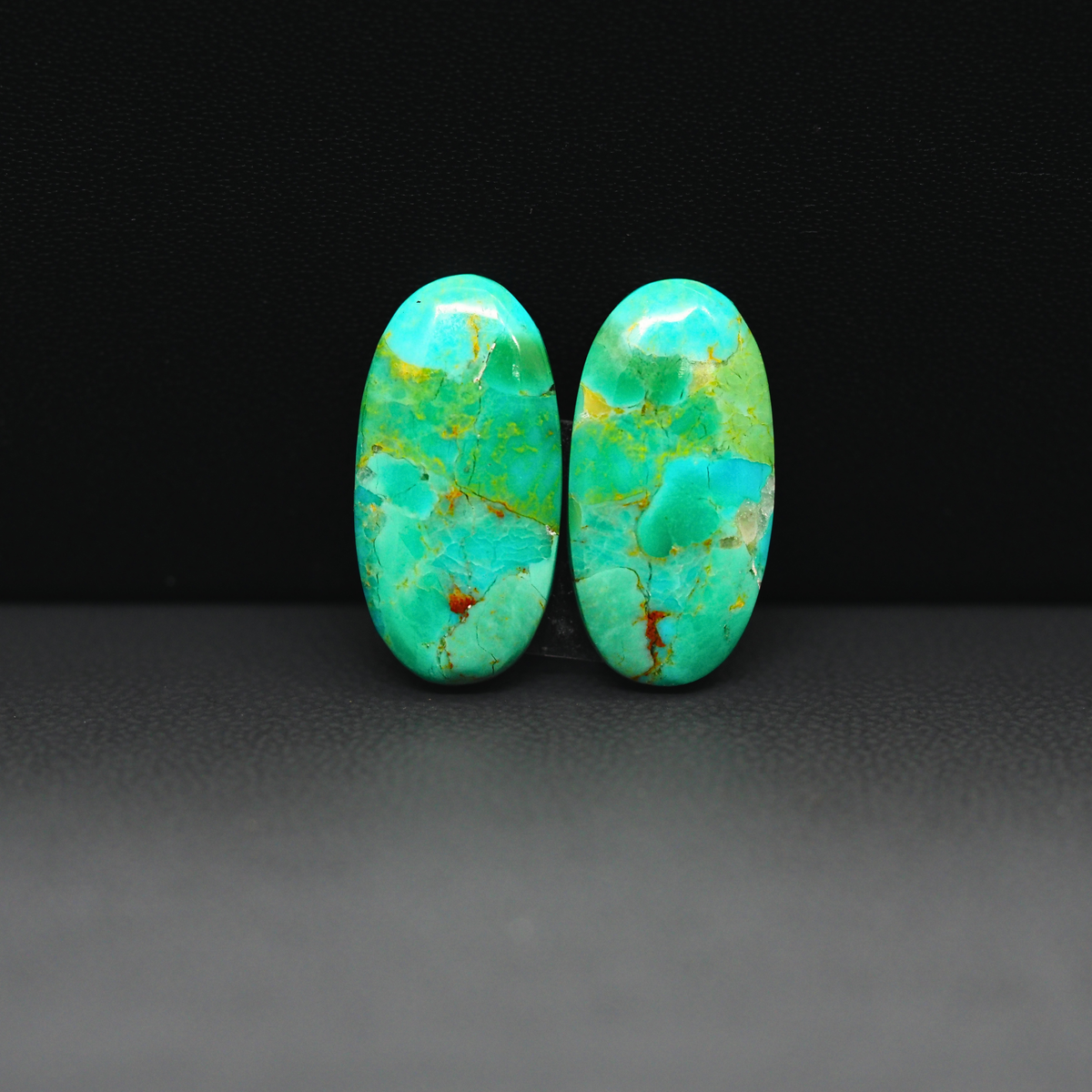 Mohave Mojave turquoise composite pair 20x10x3mm 13.5ct oval cabochon Kingman - photo 2