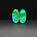 Mohave Mojave turquoise composite pair 20x10x3mm 13.5ct oval cabochon Kingman - photo 3