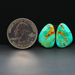 Mohave Mojave turquoise composite pair 18x14x3mm 12ct freeform cabochon Kingman - photo 1