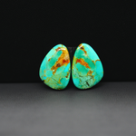 Mohave Mojave turquoise composite pair 18x14x3mm 12ct freeform cabochon Kingman - photo 2