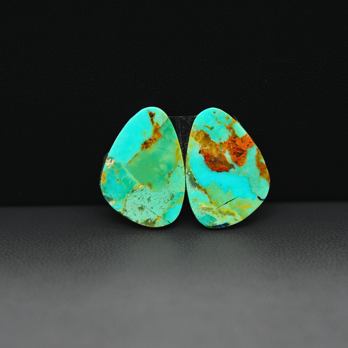 Mohave Mojave turquoise composite pair 18x14x3mm 12ct freeform cabochon Kingman - photo 3
