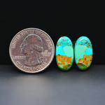 Mohave Mojave turquoise composite pair 18x10x3mm 10.5ct oval cabochon Kingman - photo 1