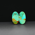 Mohave Mojave turquoise composite pair 18x10x3mm 10.5ct oval cabochon Kingman - photo 3