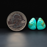 Mohave Mojave turquoise composite pair 15x10x3mm 7.5ct freeform cabochon Kingman - photo 1