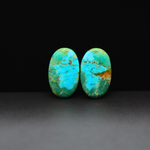 Mohave Mojave turquoise composite pair 17x11x3mm 10.5ct oval cabochon Kingman - photo 2