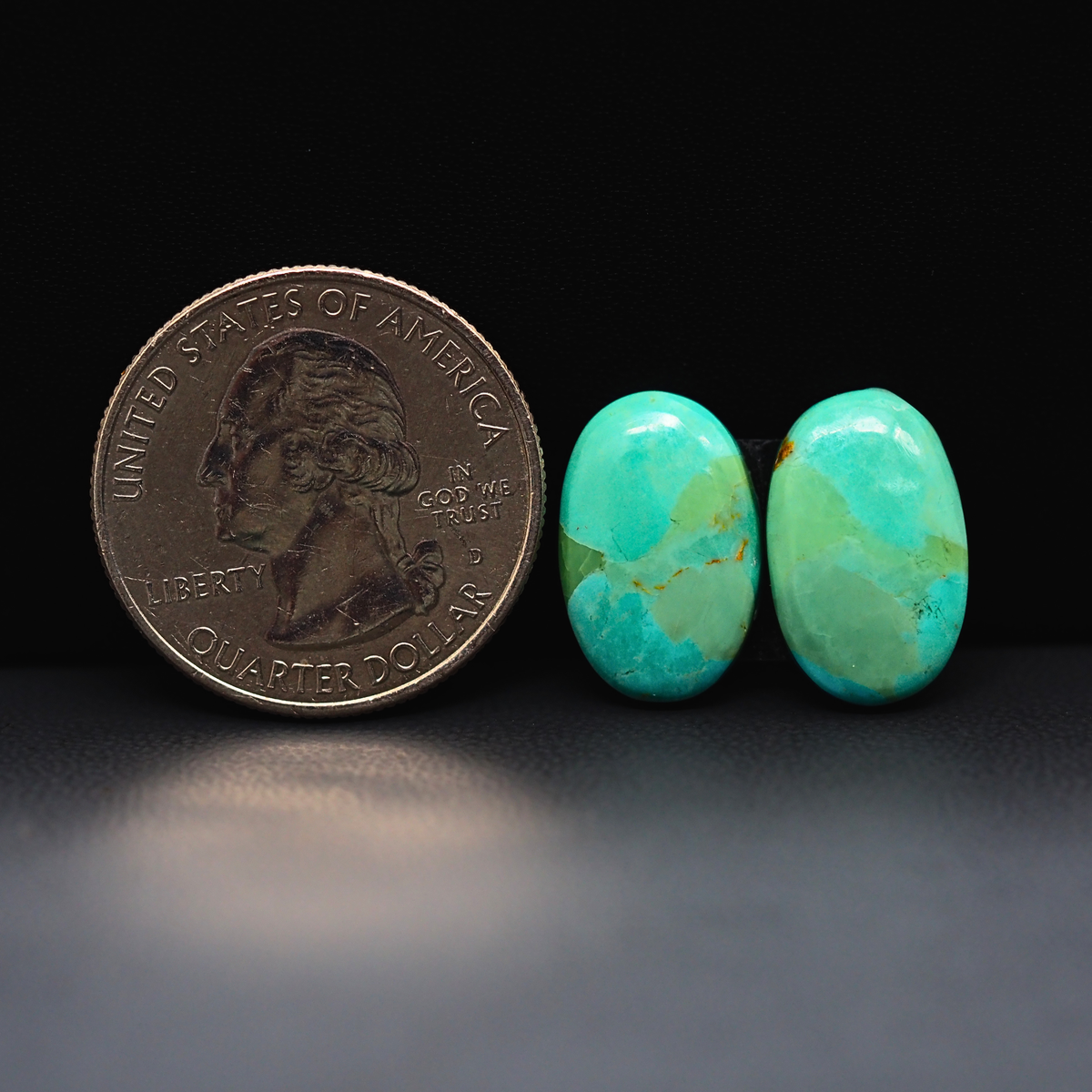 Mohave Mojave turquoise composite pair 16x11x3mm 9.5ct oval cabochon Kingman - photo 1