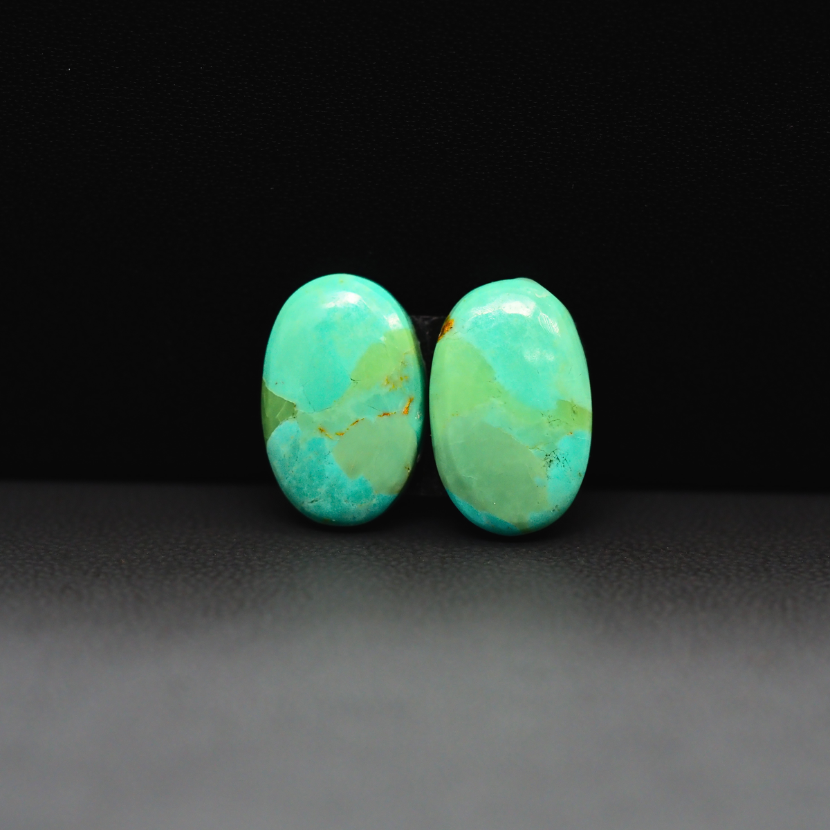 Mohave Mojave turquoise composite pair 16x11x3mm 9.5ct oval cabochon Kingman - photo 2
