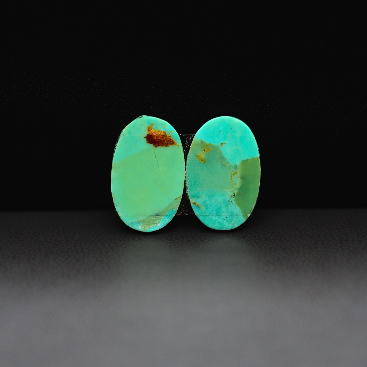 Mohave Mojave turquoise composite pair 16x11x3mm 9.5ct oval cabochon Kingman - photo 3