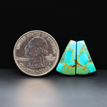 Mohave Mojave turquoise composite pair 18x10x3mm 9ct trapezoid cabochon Kingman - photo 1