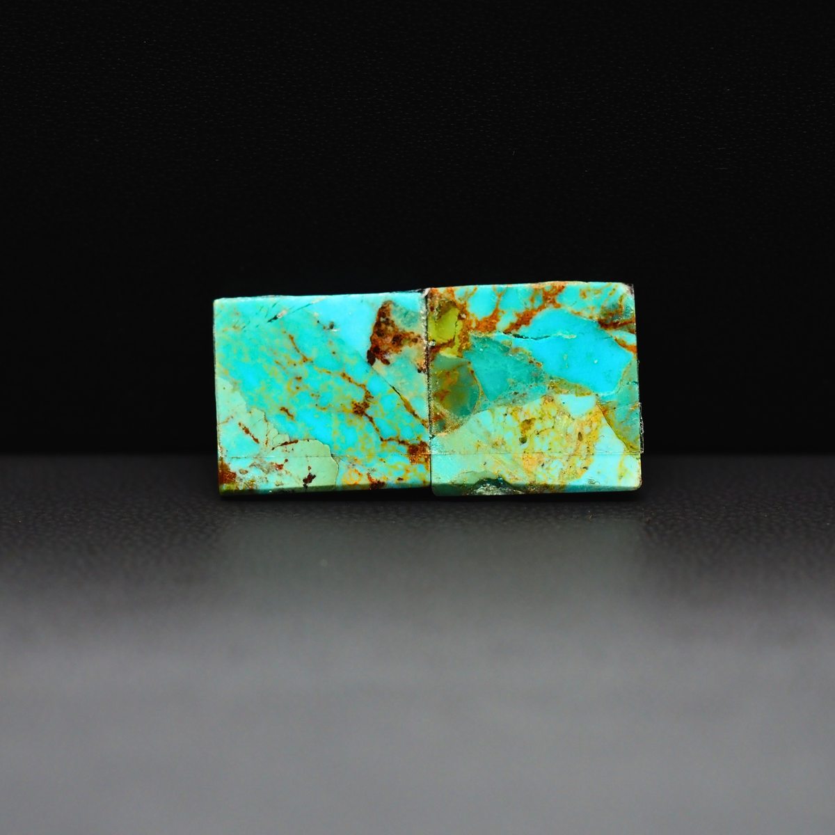 Mohave Mojave turquoise composite pair 13x14x3mm 13ct square cabochon Kingman - photo 3