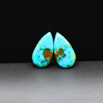 Mohave Mojave turquoise composite pair 18x10x3mm 9ct pear cabochon Kingman - photo 2