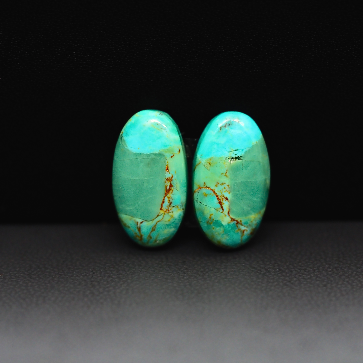 Mohave Mojave turquoise composite pair 18x10x4mm 10.5ct oval cabochon Kingman - photo 2
