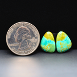 Mohave Mojave turquoise composite pair 14x11x3mm 9ct freeform cabochon Kingman - photo 1