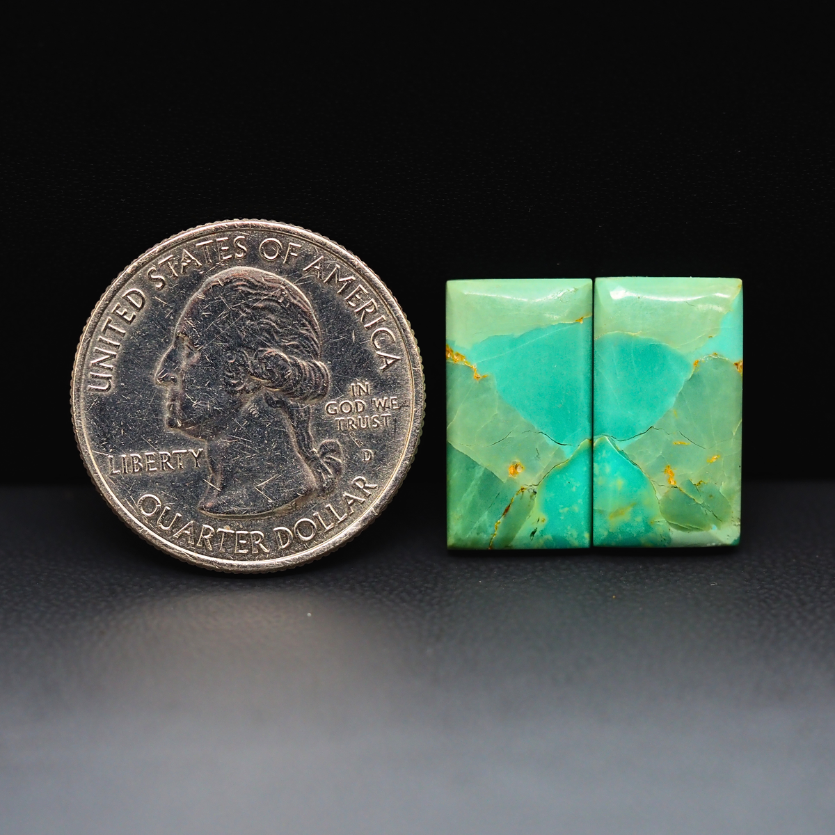 Mohave Mojave turquoise composite pair 18x10x3mm 11ct rectangle cabochon Kingman - photo 1