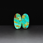Mohave Mojave turquoise composite pair 18x9x3mm 8.5ct oval cabochon Kingman - photo 3
