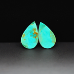 Mohave Mojave turquoise composite pair 18x10x3mm 9ct pear cabochon Kingman - photo 3