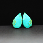 Mohave Mojave turquoise composite pair 18x10x3mm 9ct pear cabochon Kingman - photo 2